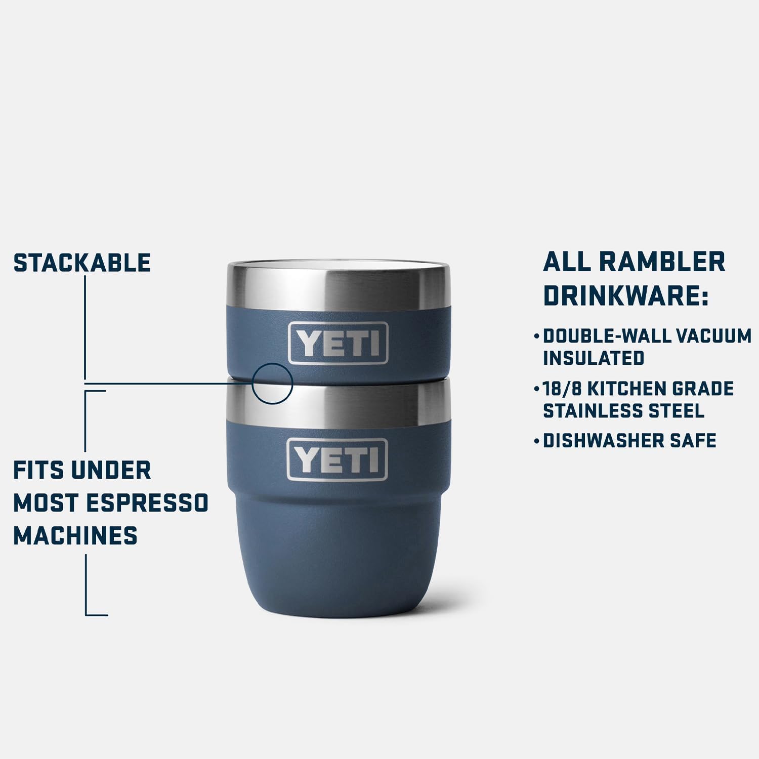 YETI Rambler 4 oz Stackable Cup, Stainless Steel, Vacuum Insulated